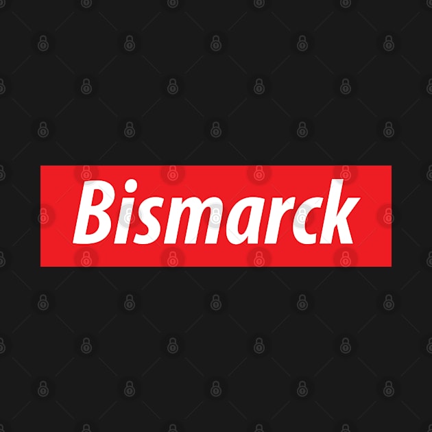 ​'Bismarck' North Dakota USA white text on a red background by keeplooping