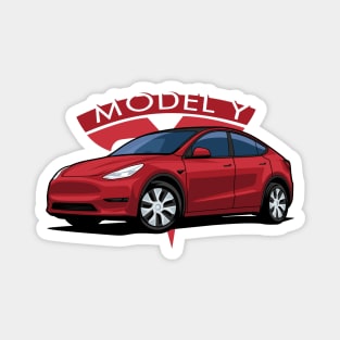 Model Y electric car red Magnet