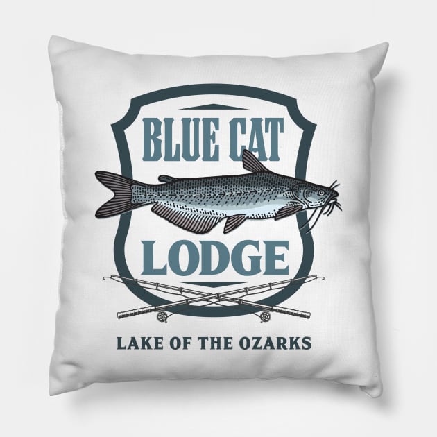 BLUE CAT LODGE Pillow by Norb!