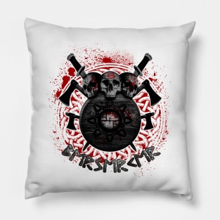 Berserker Runes, Skulls and Norse Sign Valknut Pillow