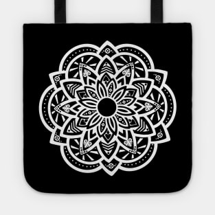 Ornamental Lotus Mandala - white Tote