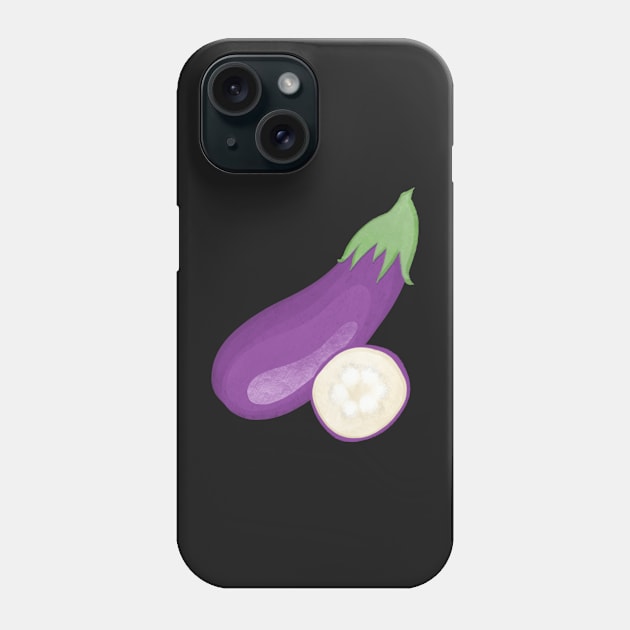 Eggplant Veggie Sticker Phone Case by ColorsHappiness