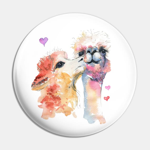 Alpaca Kiss Pin by NikkiMokshaDesigns