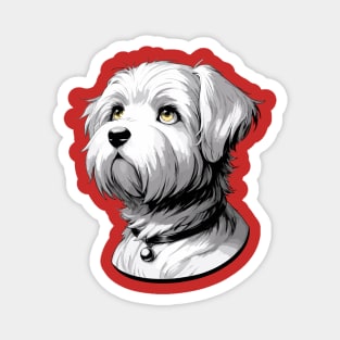 Stunning and Cool Dandie Dinmont Terrier Monochrome and Gold Portrait for Father's Day Magnet