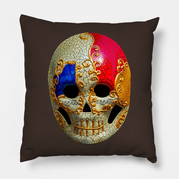 Music and skull Mask Pillow by dalyndigaital2@gmail.com