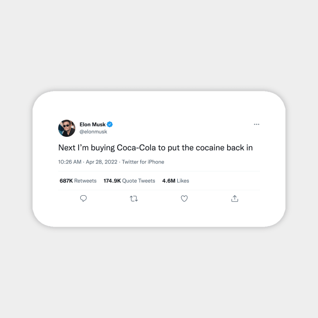 Elon Musk Coca-Cola Tweet Magnet by alexjmc