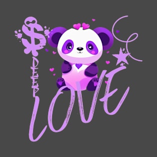 Cartoon Deep Love Panda T-Shirt