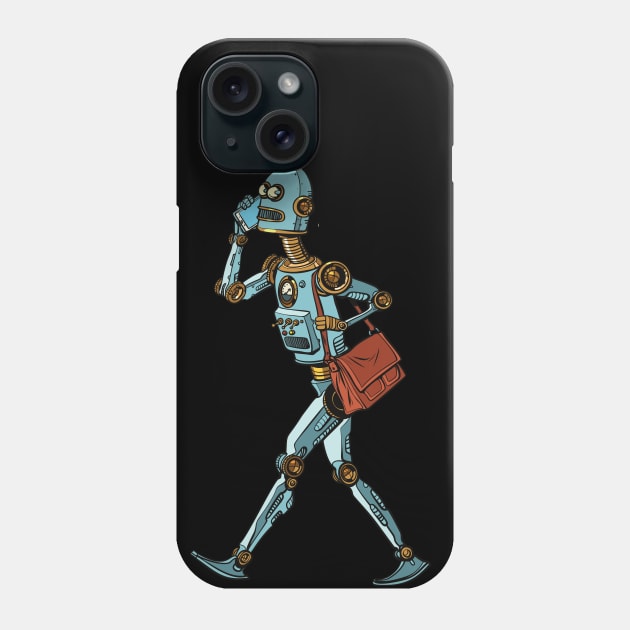 Vintage office Robot Phone Case by waltzart