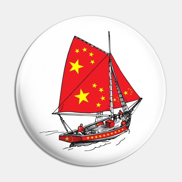 Vintage Proud of China Sailor with Chinese Pride Pin by Mochabonk