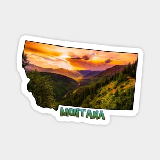 Montana State Outline (Sunset) Magnet