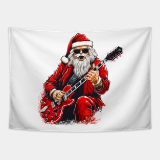 Guitar Santa Tapestry