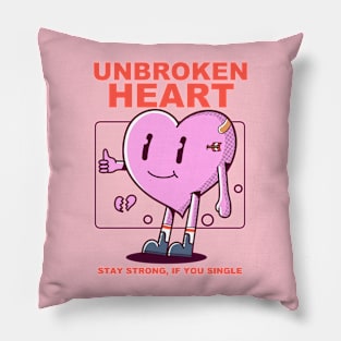 Unbroken Heart, valentine vintage character cartoon Pillow