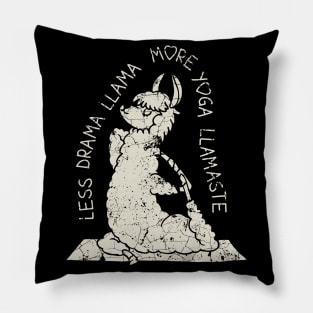 Less Drama More Yoga Llama Pillow