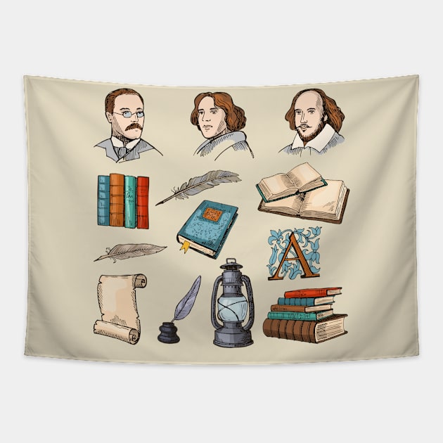 literature theatre elements Tapestry by Mako Design 