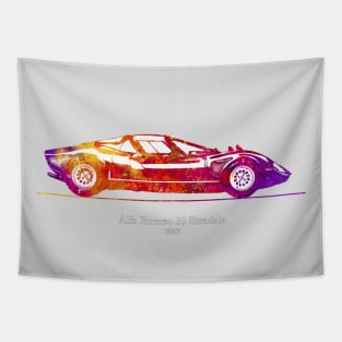 Alfa Romeo 33 Stradale 1967 - Colorful Watercolor Tapestry