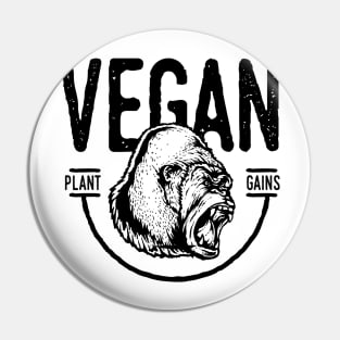 Vintage Vegan Gym Gorilla Pin