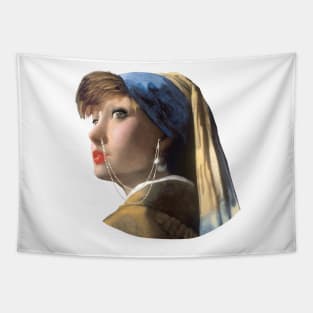 Modern Girl with a Pearl Earring Tapestry