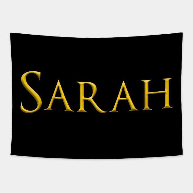 Sarah Woman Name Gold On Dark Tapestry by funfun