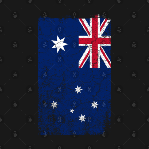 Disover Distressed Australian Flag Vertical - Australian Flag - T-Shirt