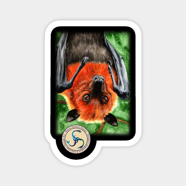 Flying Fox Indian Fruit Bat Magnet by Sherrie Spencer Studios