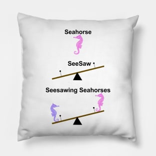 Seesawing Seahorses Pillow