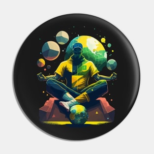 Brazil Soccer Meditating Magic Artwork Pin