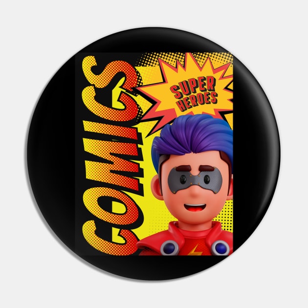 Comics Super Heroes Pin by Benny Merch Pearl