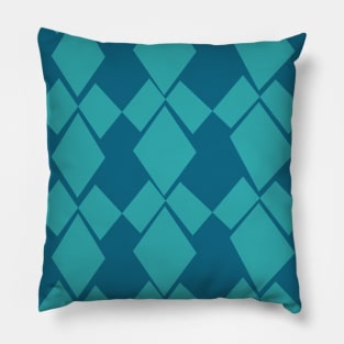 Geometric Diamonds Design (Blue-Teal) Pillow