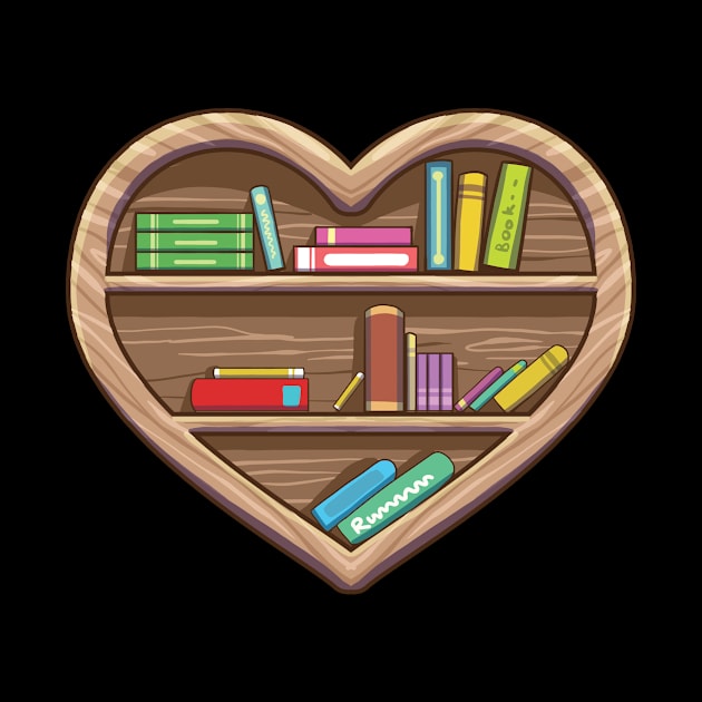 Book Lover Heart Shape Reading Hobby Fan Passion by Funnyawesomedesigns