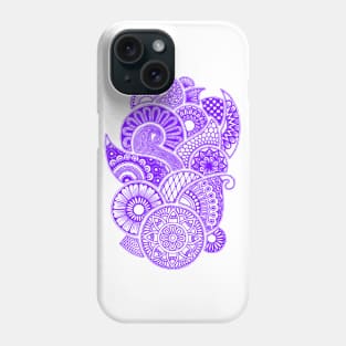 Abstract Mandala design (purple on white) Phone Case