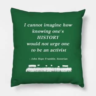 “I cannot imagine how knowing one's history would not urge one to be an activist”  - John Hope Franklin , historian Pillow