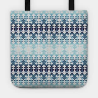 Ombre Blue Geometrical Pattern Tote