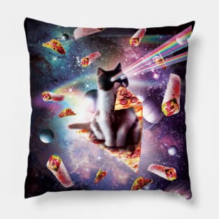 Outer Space Pizza Cat - Rainbow Laser, Taco, Burrito Pillow