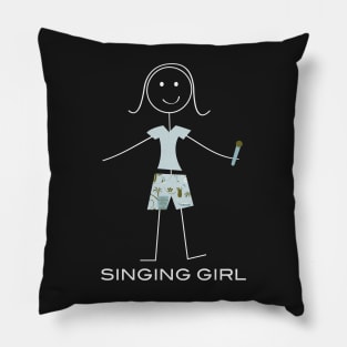 Funny Womens Singing Design Pillow