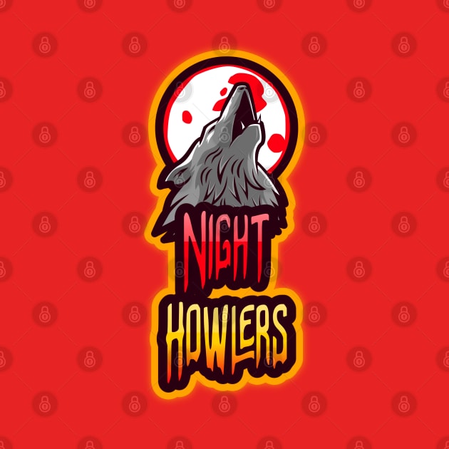 Night Howlers Gaming Design T-shirt Coffee Mug Apparel Notebook Sticker Gift Mobile Cover by Eemwal Design