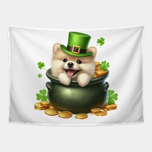 St Patricks Day Pomeranian Dog Tapestry