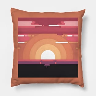 Retro vintage sunset Pillow