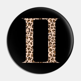 Gemini Zodiac Horoscope Symbol in Leopard Print Pin