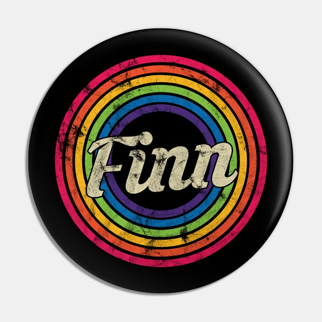 Finn - Retro Rainbow Faded-Style Pin by MaydenArt