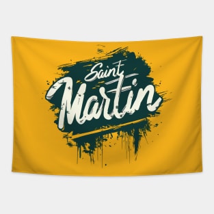 Saint Martin (with White Lettering) Tapestry