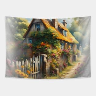 Dreamy Home Down a Country Lane Tapestry