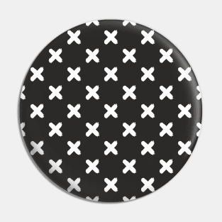 Crosses pattern black white Pin