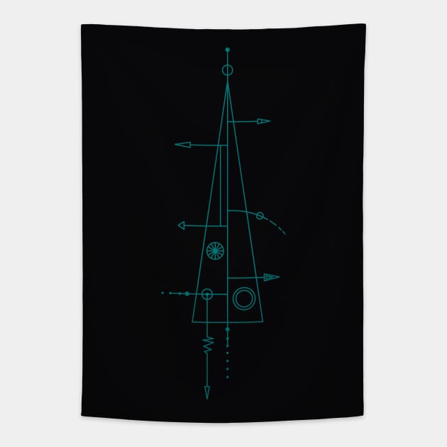 trigonal on black Tapestry by Ia-Po