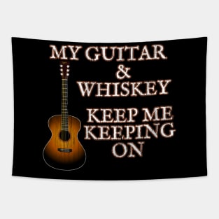 Acoustic Guitar Musician Gift MY GUITAR & WHISKEY Tshirt by ScottyGaaDo Tapestry