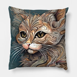 Kitten Line Art Pillow