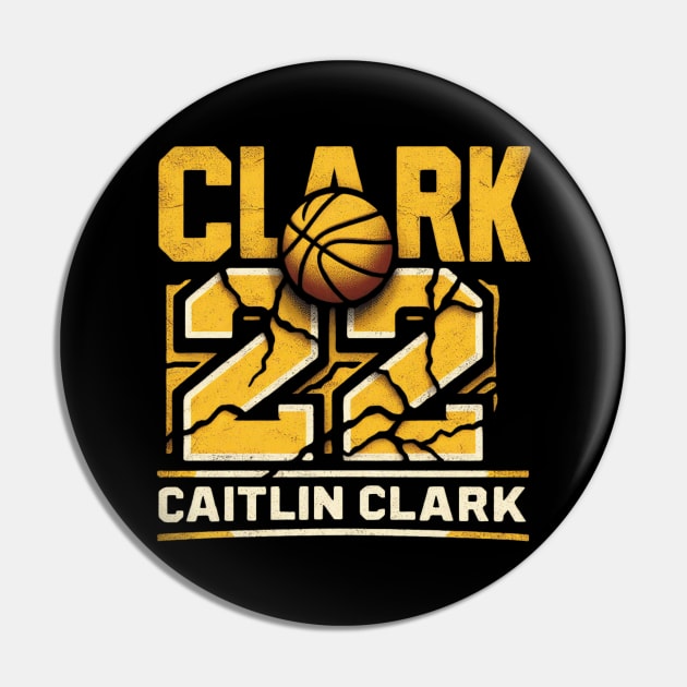 Clark 22 Caitlin Clark Cracked Texture Pin by thestaroflove