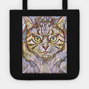 A Cat and An Owl Mosaic Mash-Up Tote