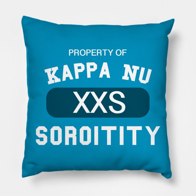 Property of Kappa Nu Soroitity White Text Pillow by wyckedguitarist