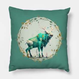 Mythical Antlered Beast Pillow