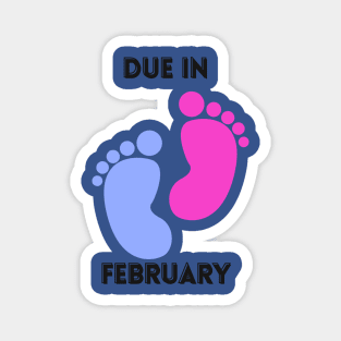 Due in February Footprint Design for Mom to Be Magnet